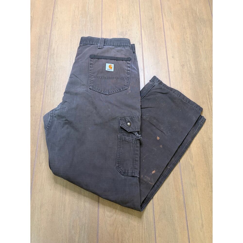 Carhartt Cargo Work Pants Men’s Brown Utility Pants Paint Stained Distressed